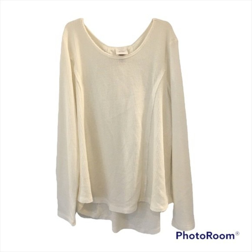 Knox Rose women’s Cream Lace Up Back Blouse size XL